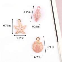 1bag Enamel Alloy Ocean Theme Charms Conch Starfish Shell Pendants For DIY Bracelet Necklace Earring Handmade Ocean‑Style Jewelry Making Supplies - Multicolor - View 4