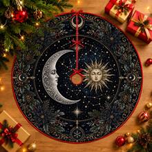1件裝 日月星占星圖案聖誕樹裙，優雅配色節日裝飾，5種尺寸，中性節日禮物，適用於居家與派對聖誕家居裝飾 - 日月星象占星術 - 查看 1