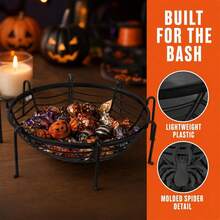 2 st Halloween-fruktfat formade som spindelnät, rolig Halloween-fruktkorg, bordsdekoration för bar och restaurang, plasttallrik - Visa 1