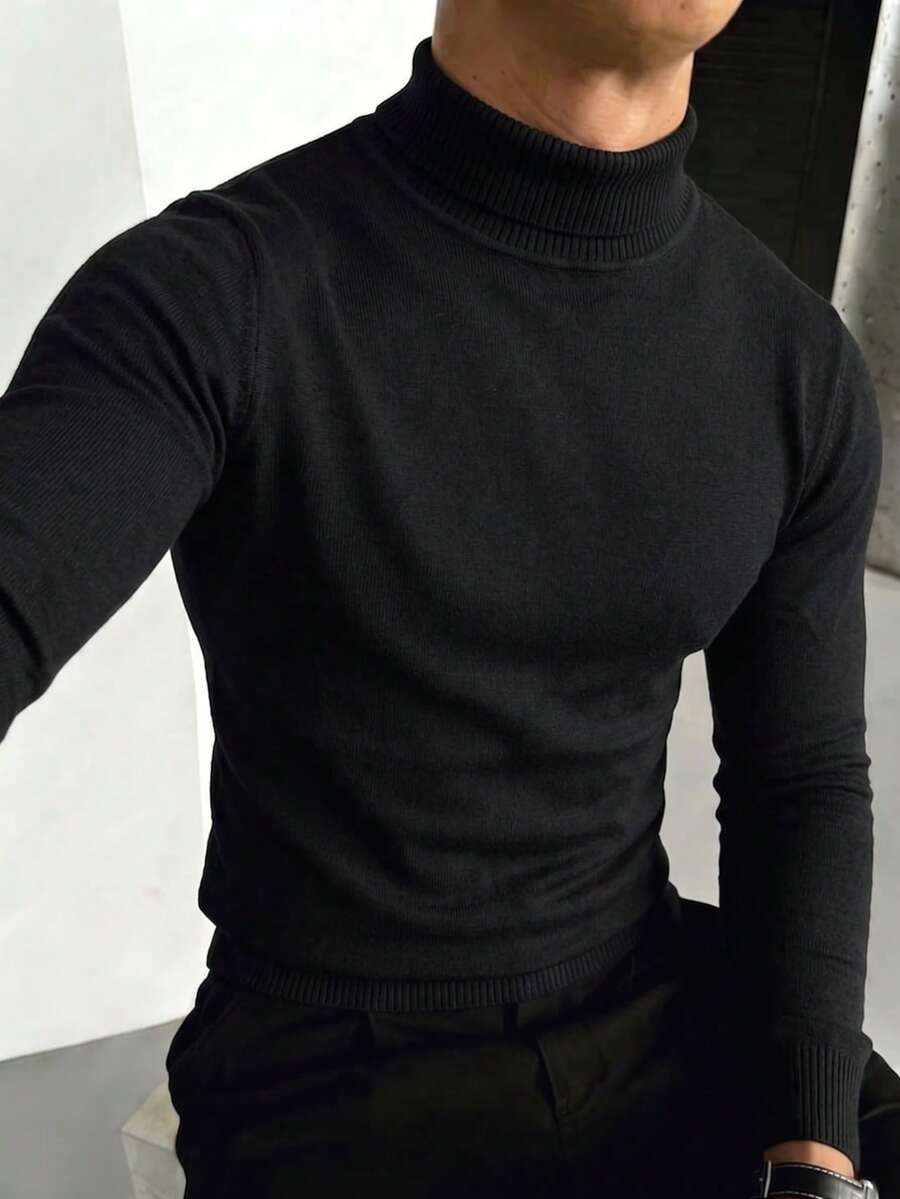 Men's Autumn/Winter Fashion High Neck Long Sleeve Sweater