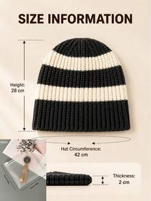 Varm stickad mössa (beanie) för höst/vinter – unisex vinteraccessoar, mjuk och bekväm med öronlappar, nödvändig för juloutfits, lämplig för vinterbruk och vardagliga avslappnade utflykter - Multifärgad - Visa 3