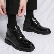 Byhode Men's Thick Sole Dress Shoes, Fashion Lace-Up Oxford Shoes, Suitable For Business, Daily Wear, Formal Occasions And Wedding Accessories - Black - View 5