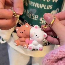 Cute Bear Matching Keychain, Couple & Best Friend Keychain, Bag Charm Car Accessory, Creative Christmas Gift For Bag Decoration - Multicolor - View 6