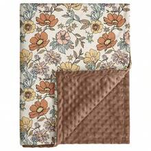 Chăn quấn trẻ sơ sinh Minky mềm mại, mặt sau chấm bi cho phòng ngủ và xe đẩy, 2 lớp, 30''x40'', họa tiết hoa cổ điển - Nhiều màu - Xem 7