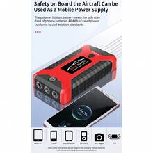 12V Universal Car Emergency Starter, Multifunctional Portable Power Bank With LED Flashlight, Fast Phone Charging, High And Low Temperature Resistance, Suitable For Gasoline Cars With Engine Capacity Under 10L - Ginger - View 4