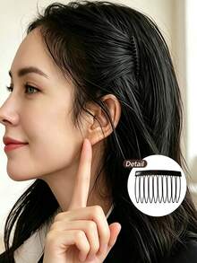 1/4/8pcs Practical Hair Accessories, Invisible Hair Combs, Side Volumizing Hair Clips, Small Bangs Hair Clips, Top Volumizing Clips, For Hairstyling, Makeup Fixing And Holiday Gift Hair Accessories - Black - View 4