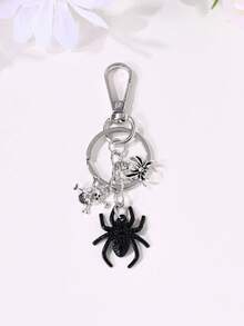 1pc Halloween Cross Heart Bat Skull Skeleton Spider Spider Web Star Dice Sword Backpack Charm Creative Gift - Multicolor - View 14