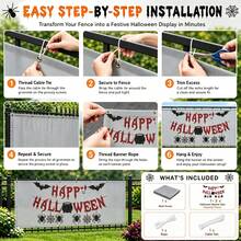 Sunshade Set, Paired With Halloween Hanging Decor, Fence Privacy Screen, High-Density 100% Blackout Privacy Fence Fabric, Windproof Weather-Resistant Tear-Resistant, Suitable For Balcony, Garden, Yard, Fence, Patio - Gray - Grey - View 6