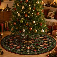 1 buah Kotak Hadiah Bulat dengan Motif Alas Pohon Natal, Dekorasi Liburan Warna Elegan, 5 Ukuran, Hadiah Liburan Unisex, Cocok untuk Dekorasi Natal di Rumah dan Pesta - Kotak hadiah bundar - View 4