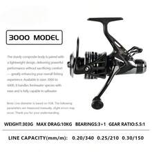2026 New Okuma Fishing Reel Dual Drag Front And Rear Brake Spinning Reel 3000-6000 Series 10-16KG Braking Force Saltwater Freshwater Universal Metal Long Cast Fishing Reel - Black - View 14