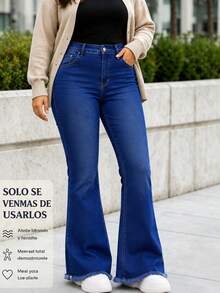 Women'S Mid-Rise Jeans 2026, Straight Leg Light Blue with Worn-Out Tears, Straight-Cut Jeans with Worn-Out Tears, Relaxed Style That Flatters All Figures. - Azul - Ver 3