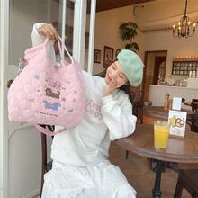 可愛卡通小狗圖案女用化妝包 旅行盥洗用品收納袋 適用洗漱用品、保養品與彩妝 | 輕巧便攜度假盥洗包 - 紅白色 - 查看 9