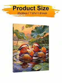 1pc Mandarin Duck DIY Oil Painting By Numbers, Canvas Painting DIY Crafts, Adult Home Decoration, Holiday Gift. - Sets - View 10