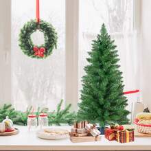 Pohon Natal Buatan 3 Kaki Mini untuk Meja, Pohon Pinus Hijau dengan 4 Kaki, Alas Plastik Stabil, Pohon Cemara Kecil untuk Meja, Dekorasi Natal, Rumah, Kantor, Pesta Liburan, Dekorasi Musim Dingin Dalam Ruangan - MultiWarna - View 4