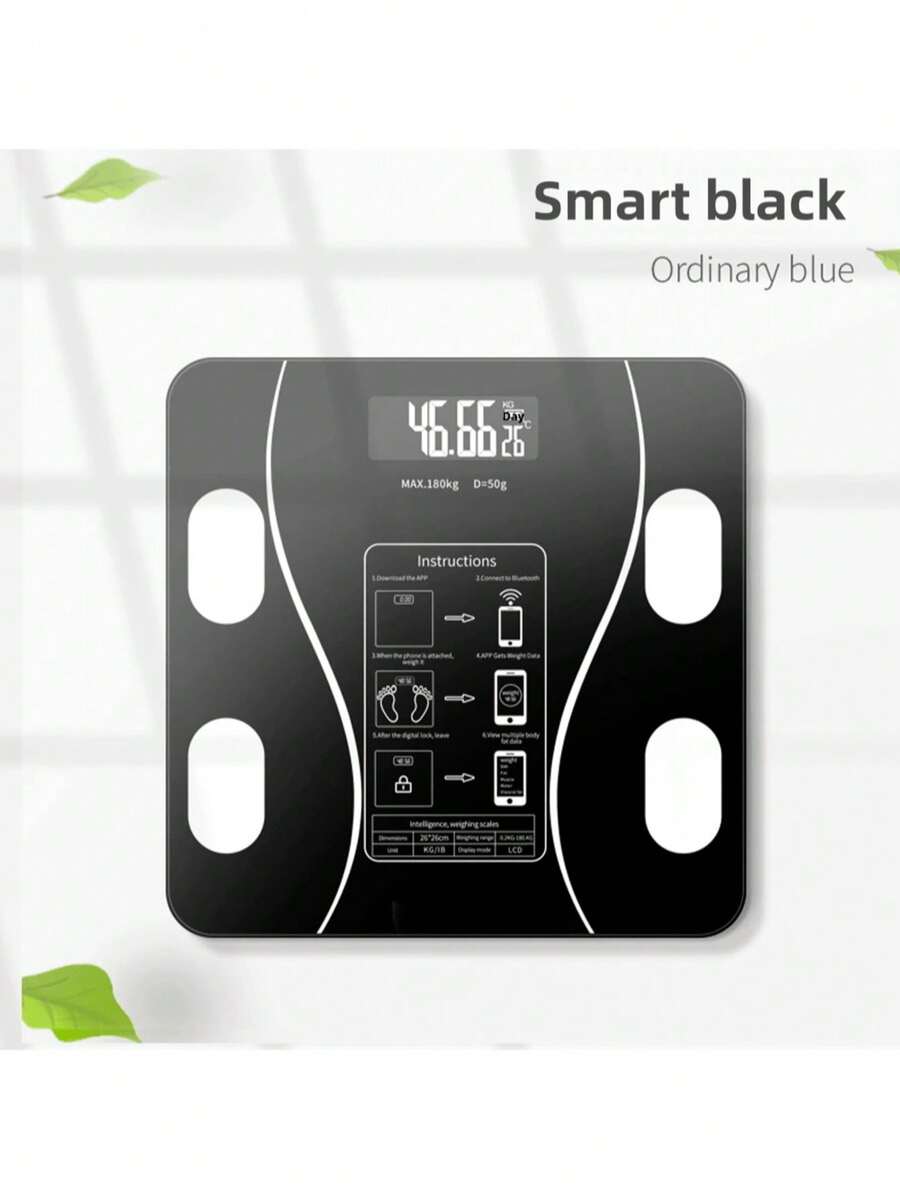 LKZ Multifunctional Smart Body Fat Scale, Extra-Wide Tempered Glass Platform, Large LCD Display, 390 Lbs Capacity, Home Fitness Outdoor, Package Does Not Include Batteries