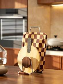 2/1pc Multi-Functional Kitchen Storage Rack, Pot Lid Holder, Plate Rack, Kitchen Utensil Rack, Cookware Rack, Suitable For Cabinets And Countertops, With Non-Slip Base, Non-Slip And Oil-Resistant, Easy To Clean, Keeps Countertop Dry, Kitchen Supplies, Decor, Home Essential - Multicolor - View 5