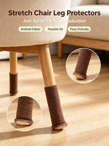 1/2/4pcs Knitted Furniture Leg Socks, Elastic Chair Leg Floor Protector Caps, Anti-Scratch Quiet, Suitable For Solid Wood Floors, Home Indoor Decoration - Multicolor - View 1