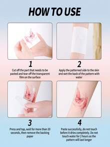 1pc Tiger Stripe Temporary Tattoo Sticker, Waterproof & Sweat-Resistant, Disposable, Suitable For Women And Men, Face, Arm, Waist, Chest, Leg, Abdomen, Neck, Hand, Finger, Back, Dance Party Stage Performance, Modern Body Art - Multicolor - View 5