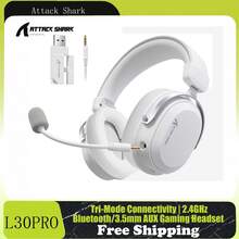 ATTACK SHARK L30PRO Wireless Gaming Headset, 7.1 Surround Sound, 50mm Driver Unit, 20ms Low Latency, Detachable Noise-Cancelling Microphone, Aluminum Alloy Body, Four Connection Modes - View 1