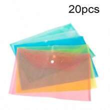5/10/20pcs Thickened A4 Transparent Plastic Snap Button Waterproof File Folder Bag, Large Capacity Document Storage Bag, Contract Bag, Business Office Supplies, Student Exam Paper Stationery, Official Document Archive - 5pcs - View 14