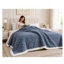 Lightweight Blanket In Various Colors, King Size - Navy Blue - View 2