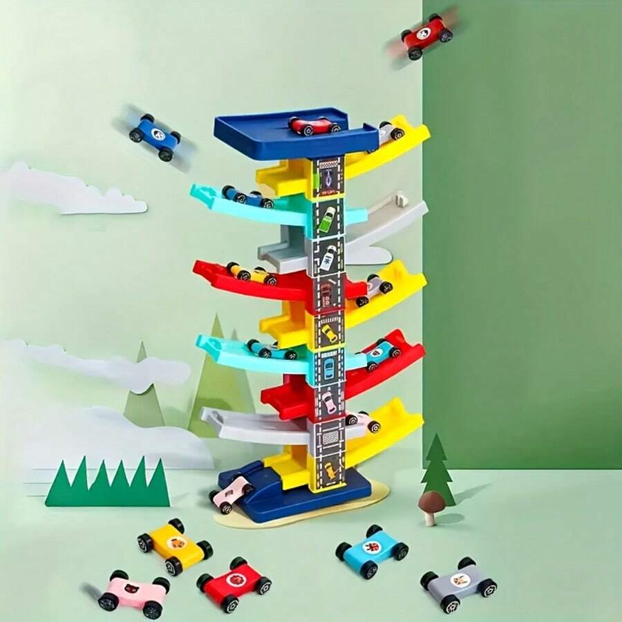 Car Ramp Racing Toy Set – Includes Mini Cars And A Race Track. A Fun Toy Gift For Both Boys And Girls That Helps Develop Hand-Eye Coordination And Color Recognition. Great For Christmas And Birthday Gifting. (Accessory Colors Are Shipped At Random.) - Multicolor - View 1