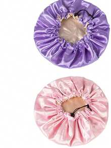 1pc Women's Elastic Satin Sleep Cap, High Elasticity Hair Protection Sleeping Wide Brim Fashion Headwrap - A - View 12