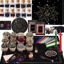 64pcs Natural Crystal Wishing Bottle Set, Witchcraft Starter Kit: Wiccan Supplies And Tools For Beginners - Witch Altar Set - 64pcs-witchcraft - View 1