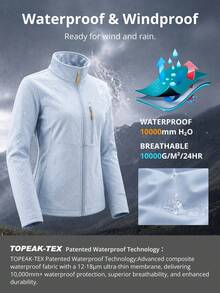 CAMEL CROWN Women's Hooded Softshell Jacket, Outdoor Fashionable & Comfortable, Water-Resistant, Durable, Lightweight, Suitable For Hiking & Climbing - Distant Mountain Blue - View 3