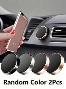 1/2pcs Car Round Magnetic Phone Holder, Strong Magnetic Adsorption For Car, Multi-Angle Adjustable, Dashboard Adhesive Installation, Convenient For Driving Navigation And Phone Calls, No Obstruction Of Vision For Driving, Magnetic Design For Quick Phone Attachment And Removal, Practical Car Interior Navigation Accessory - Multicolor - View 12