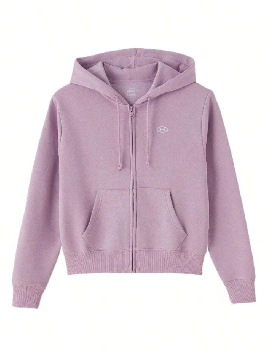Under Armour Women's UA Rival Fleece FZ Knit Hooded Casual Sports Jacket 6016556-698 - Pink - View 1