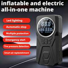 6-In-1 Jump Starter With Air Compressor 5000A 150PSI Car Battery Jump Starter,12V Jump Box Car Battery Jumper Starter Portable Jumper Cables, Emergency Tool Kit - A - View 9