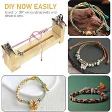 Paracord Bracelet Making Tool | Wooden Bracelet Weaving Rack And Knotting Tool Set, Bracelet Weaving And DIY Handmade Tool Set, Weaving, Art, Craft And Sewing - 1 - View 3