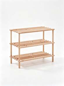 2/3/4-Tier Solid Wood Shoe Rack/Storage Shelf, Solid Wood Shoe Rack, Tiered Shelf, Wooden Shoe Rack/Flower Rack, Simple Storage Support Shelf, Wooden Shoe Rack For The Entrance, Wooden Storage Shelf For The Living Room - Wood Color - View 9