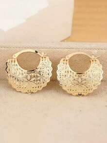 1 Pair Charming Hoop Earrings, Women's Wedding Anniversary Accessory Gift - 3# - View 3