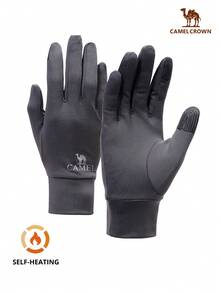 CAMEL CROWN Unisex Winter Touchscreen Gloves, Windproof Warm Heating Gloves, Suitable For Outdoor Hiking, Cycling And Electric Motorcycle Riding - Carbon Ash - View 2