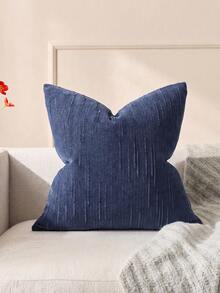 1/2 buah Sarung Bantal Lempar Bergaris Vintage Biru (Isi Bantal Tidak Termasuk), Kain Tenun 100% Poliester, Desain Resleting, Dapat Dicuci dengan Mesin, Sarung Bantal Dekorasi Pola Geometris, Cocok untuk Sofa, Tempat Tidur, Ruang Makan, Kantor Rumah - Navy Blue - View 7