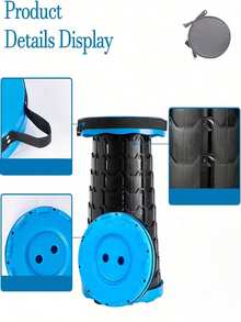 Portable Folding Stool, 400 Lbs Weight Capacity Telescopic Stool, Adjustable Height Folding Chair, Suitable For Camping, Hiking, Fishing, Kitchen, Indoor And Outdoor Use, Summer Travel And Gift, Multi-Color Portable Seat - Multicolor - View 10