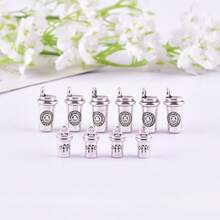 10pcs/Pack Fashion Coffee Cup Metal Charms Pendant For DIY Earring Necklace Jewelry Design Making - White - View 1