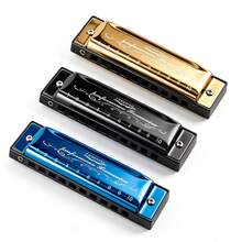 SELINER Selinger Blues 口琴 C 調 10 孔 - 銅板簧片全音階口琴 C 調 初學者專業金屬禮品 - 金色 - 查看 4