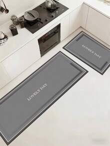 1 Pc Geometric Border Pattern Kitchen Mat, 3.5 Mm Soft Rubber That Absorbs Water And Is Easy To Clean. Suitable For Corridors, Bathrooms, Living Rooms, Outdoor Door Mats, And Toilets. Useable Throughout The Year And For Various Holidays. - Multicolor - View 10