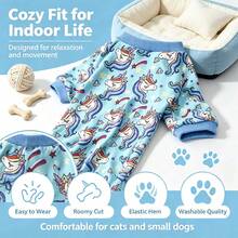 Blue Unicorn Dog Warm , Comfortable & Warm, Post-Surgery Anti-Licking | Breathable Pet Recovery Suit - Blue - View 5