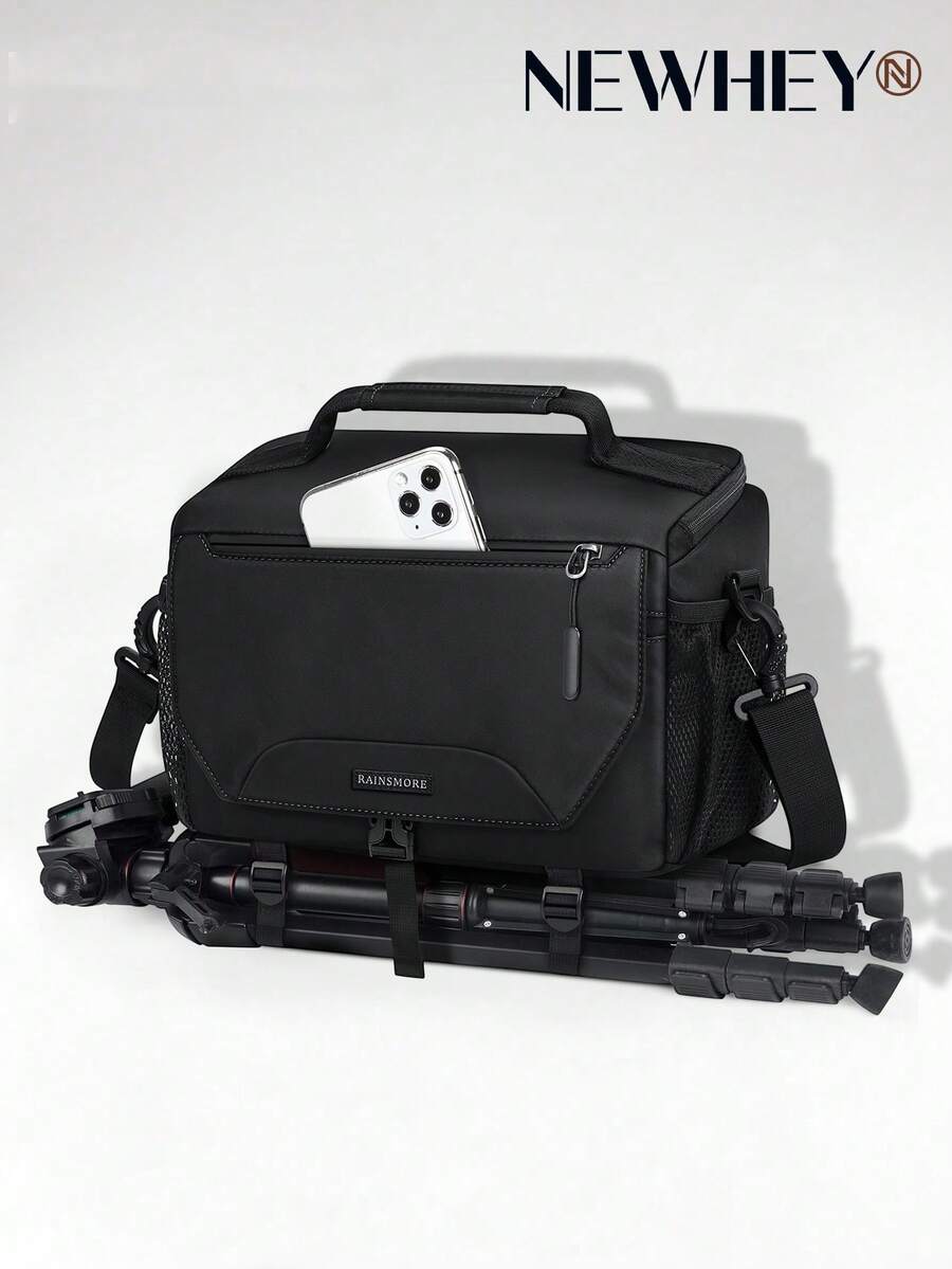 NEWHEY Camera Bag, Suitable For DSLR / Mirrorless / Compact Cameras, Small Crossbody Camera Bag, Waterproof Camera Storage Bag, With Tripod Strap & Rain Cover, Compact One Shoulder Photography Bag, Suitable For Photographer Daily Commute Shoulder Bag