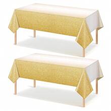 1pc 137*274CM/54*108IN Disposable Tablecloth For Party Decoration, Gold Powder Purple Blue Burgundy Pattern Tablecloth, Suitable For Various Theme Parties And Daily Use - Multicolor - View 6