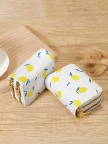 Women's Short Wallet Double Zipper Credit Card Storage Bag, Simple Casual Multi Card Clip, Suitable For Outdoor Travel And Returning To School - White - View 3