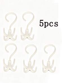 5/3/1pcs No-Drill Wardrobe Hooks, Can Store Belts, Scarves; Rotating Four-Prong Hook, Multi-Function Home Coat Rack, Multi-Function Rotating Clothes Hook; Can Place Clothes, Bags, Belts, Scarves, Ties Storage Rack; Also Can Be Used As Nail Rack, Key Rack, Floating Shelf, Storage Rack, Christmas Decoration; Hook, Door Hanger, Bedroom Suitable, Hanging Rack, Wall Mount, Wall Hook, Key Rack, Wall Mounted Key Rack, Key Hook - White - View 11