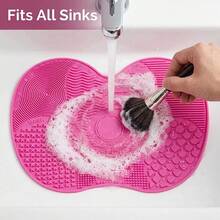 1/2 Pieces Of Silicone Cosmetic Brush Cleaning Pad, Suction Cup Cosmetic Brush Cleaning Pad For Cleaning Eye Shadow Powder Puff, Reusable Deep Cleaning Cosmetic Tools, Cosmetic Brush, Cosmetic Tools, Christmas Stockings Gifts, Party Gifts - Multiple Styles - View 3