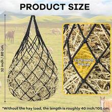 2 Packs Horse Hay Net Slow Feed Bag, Heavy Duty Hanging Hay Feeder With Small 2.3x2.3 Inch Mesh Holes, Durable Rope Grass Feeding Sack For Horses Goats Sheep, Reduce Waste For Stable Farm Pasture Barn Outdoor Use - Multicolor - View 4