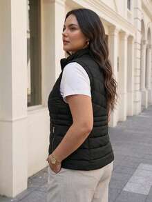 Plus Size Sweater Vests - Black - View 2