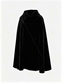 Men's Vintage Medieval Ranger Cloak, Wizard Costume, Halloween Stage Play Cosplay Outfit - Black - View 1